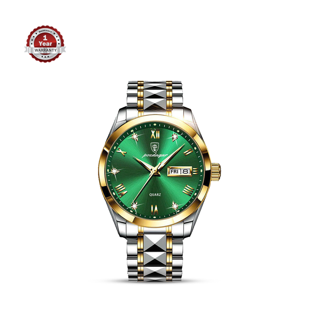 Poedagar PO614 Stainless Steel Analog Wrist Watch For Men - Green ...