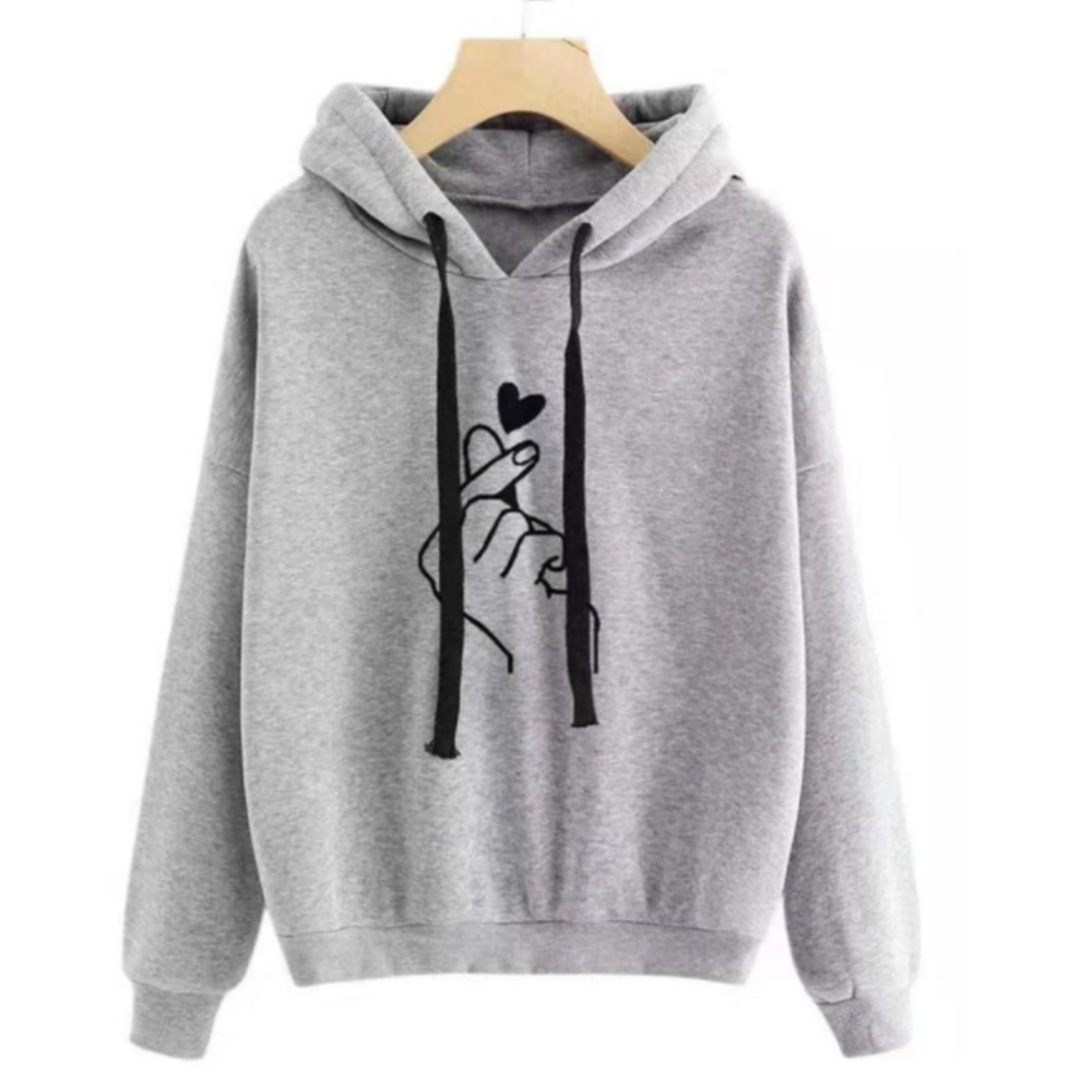 Fleece Cotton Full Sleeve Hoodie For Women - Gray - GH-1