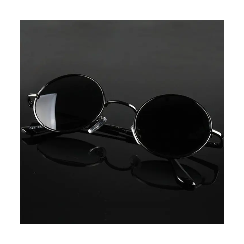 Alloy Round Polarized Frame Sunglass For Men - Black