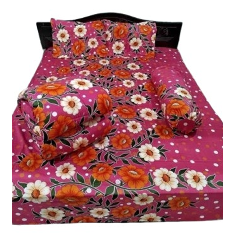 Twill Cotton King Size Five In One Comforter Set - Multicolor - CMT-71