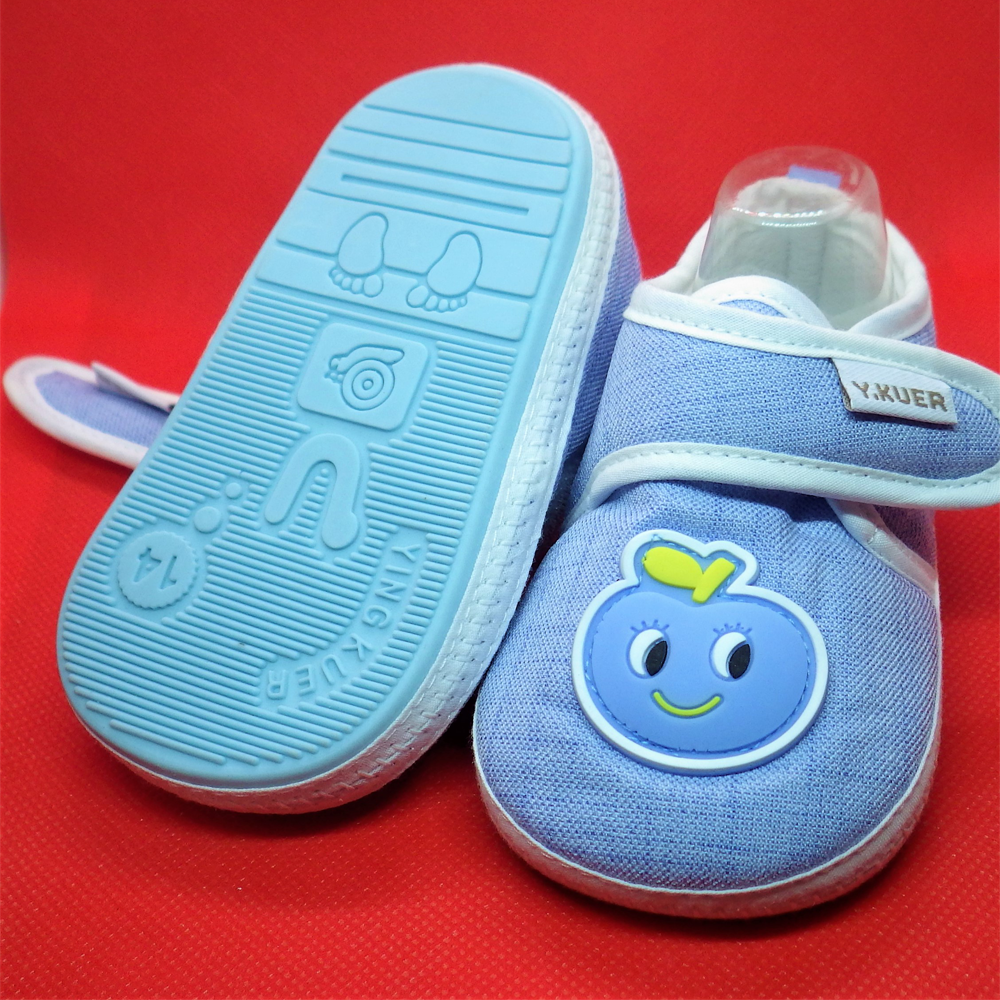 Cotton and Soft Rubber Sole Non-Slip Toddler Floor Shoes Comfortable Toddler For Kids - Blue