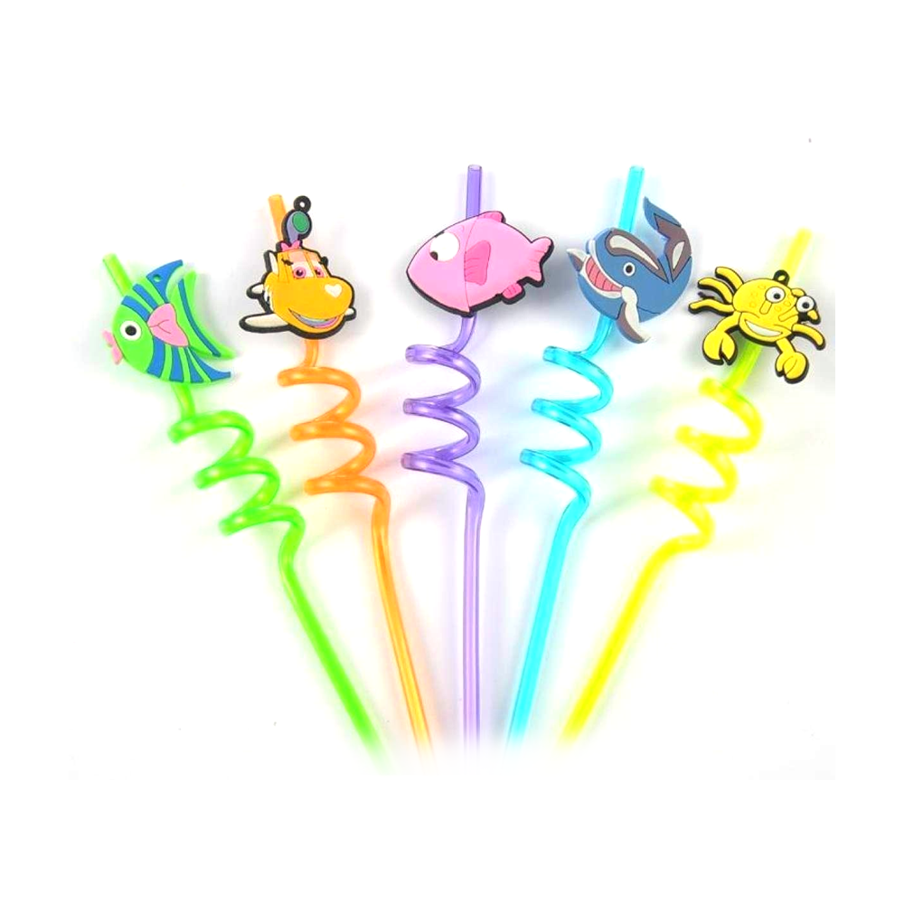 Cute Cartoon Fish Drinking Straw - Multicolor