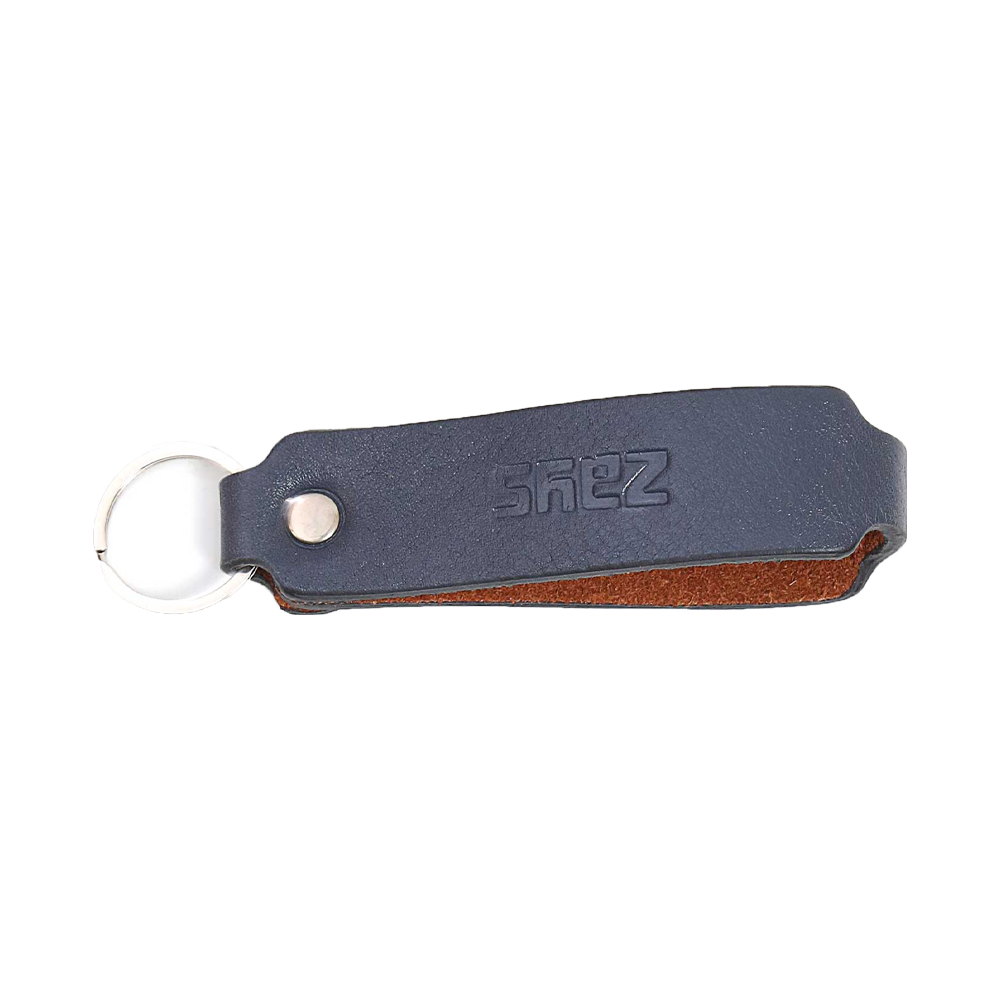 Zays Premium Leather Key Ring - Navy - ZKR02