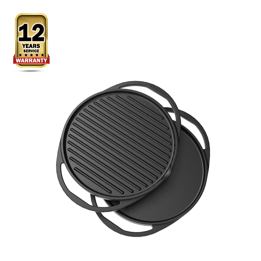 Walton Wcw- Cast Iron Tawa N Grill 2 in 1 - 28cm - Black