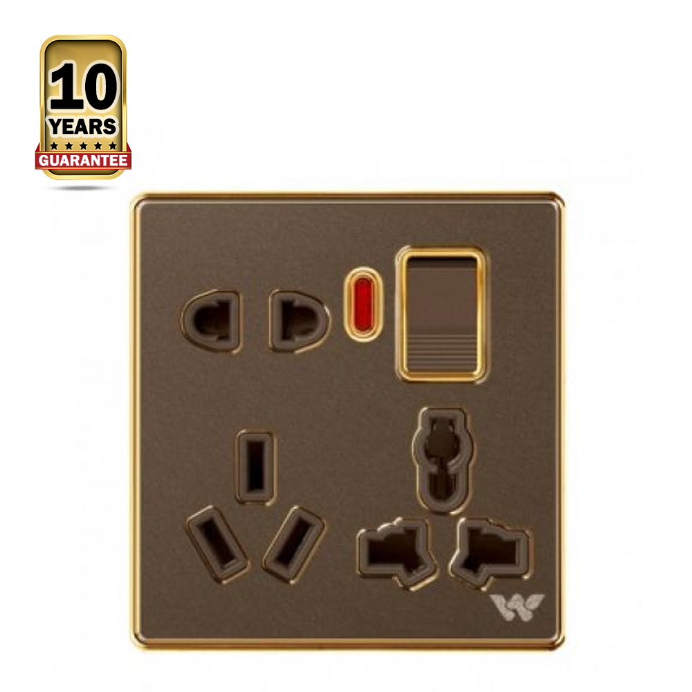 Walton Premio WP8PS 8 Pin Socket With Switch - Dark Brown