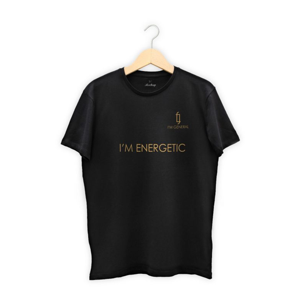 Fiona Cotton Half Sleeve IM Energetic T-Shirt For Men - Black
