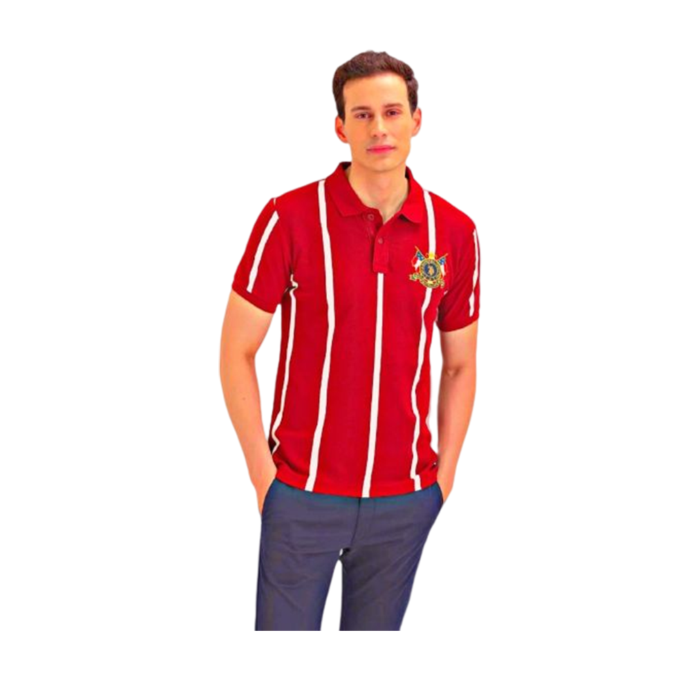 PK Cotton Half Sleeve Polo Shirt For Men - Red - PT-56
