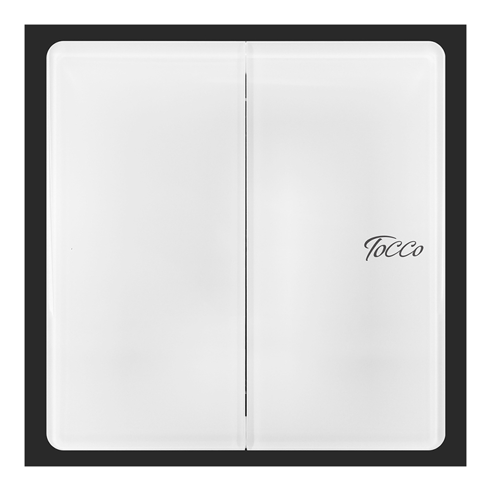 Tocco A1 Series 2 Gang 1 Way Luxury Glass Panel Switch - White
