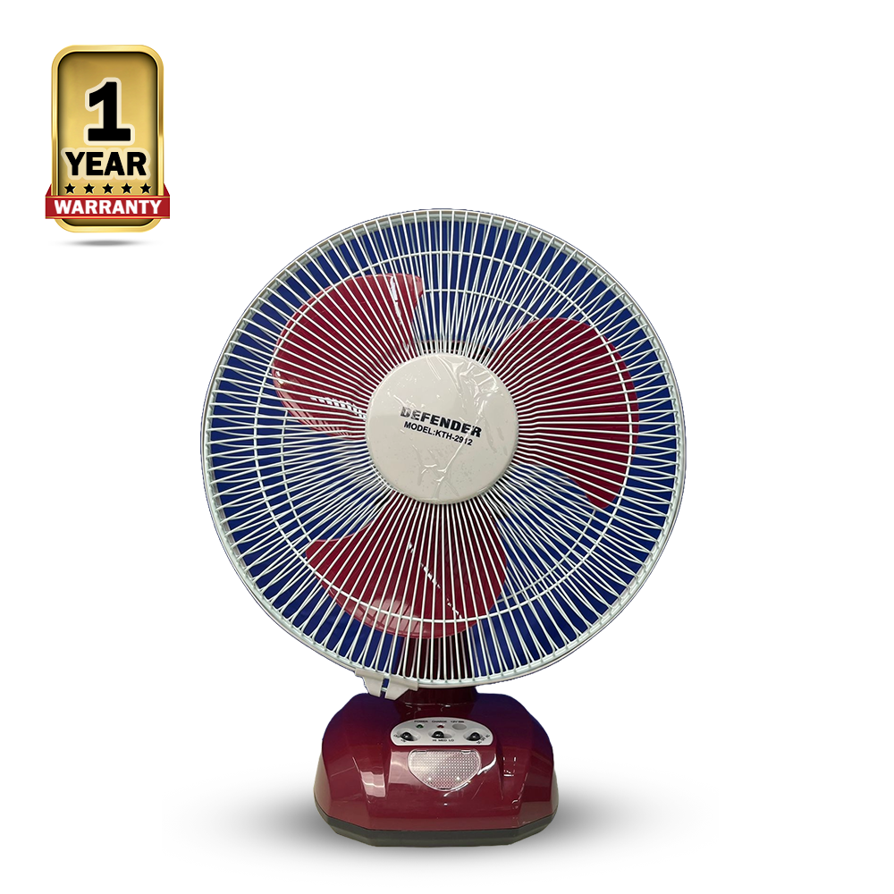 Defender KTH-2912 Rechargeable Fan - 12 Inch - Maroon