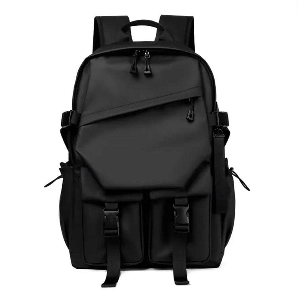 Nylon Laptop Backpack For Students - Black