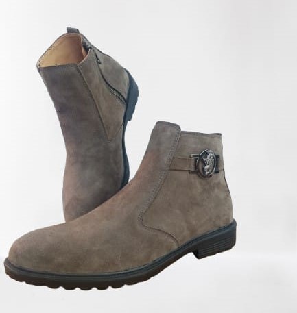 Original Leather Boot with Imported sole - Gray- S202 