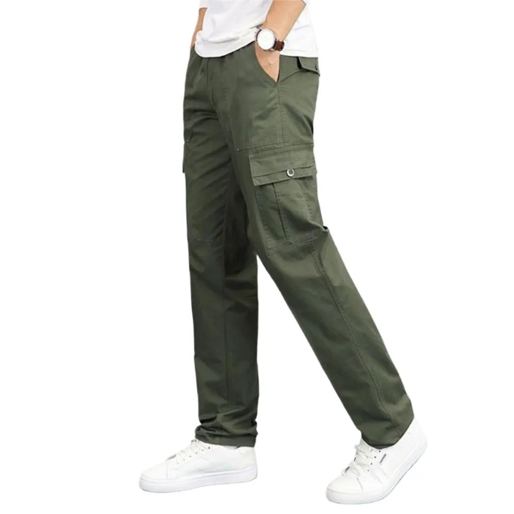 Twill Cotton Cargo Mobile Pant For Men - Deep Olive - NH&B003