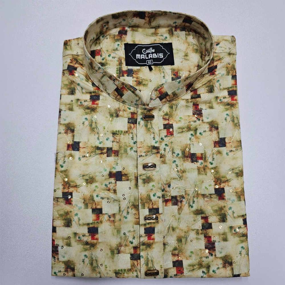  Cotton Embroidery Panjabi For Men - Multicolor - 5571