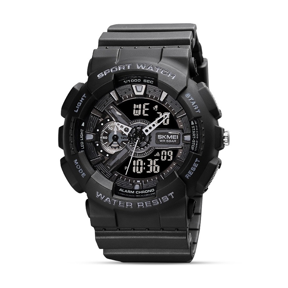 SKMEI 1688 Dual Time Watch For Men - Black 