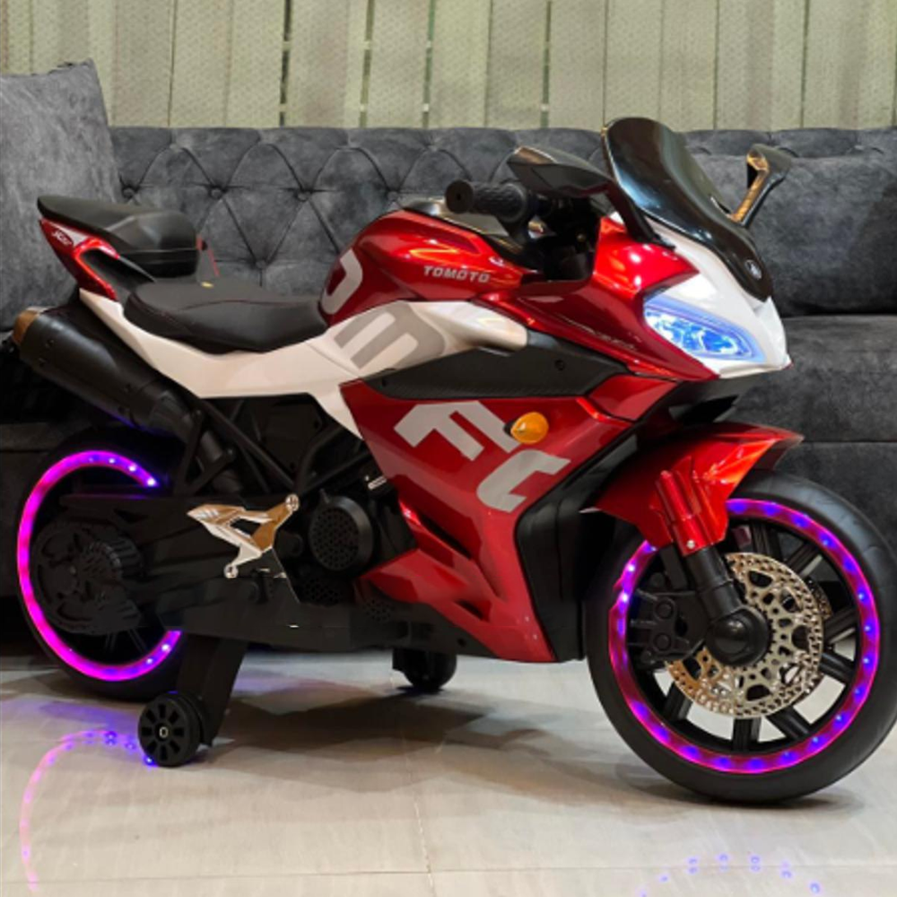 Electric Motorcycle With Music and Light For Kids - 12 Volt- Red