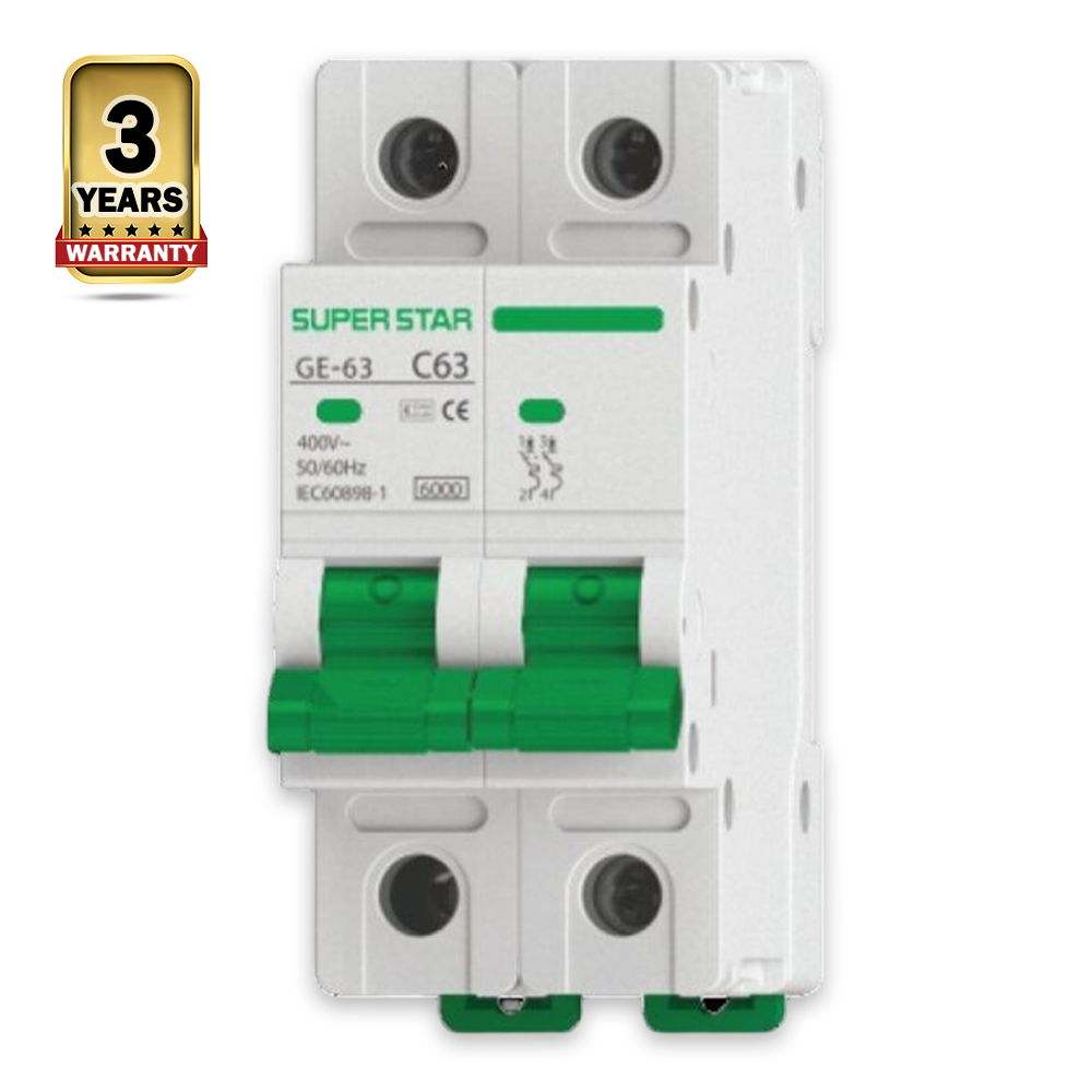 Super Star C 32A DP Circuit Breaker - White