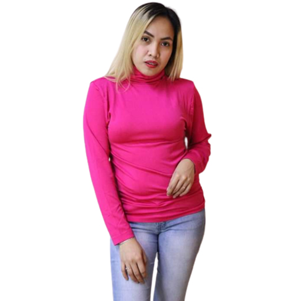 Cotton Full Sleeve T-Shirt For Women - Pink - TP-67