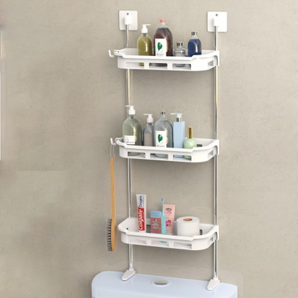 Plastic 3 Layer Storage Toilet Tank Top Organizer