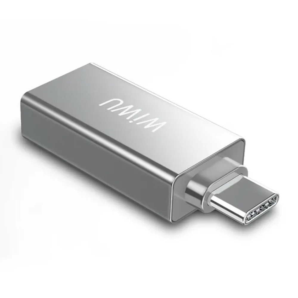 WiWU T02 Multiple Function USB C Hub 2 in 1 Type C adapter - Silver