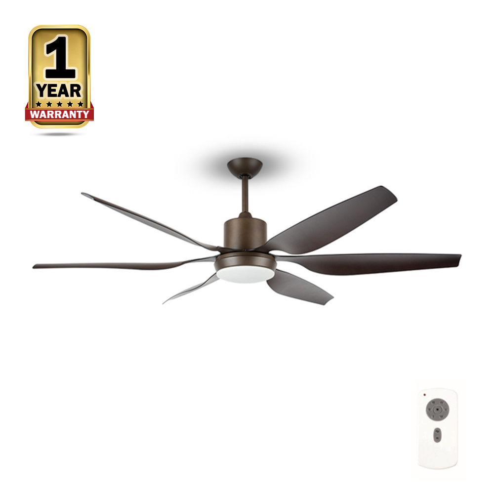 Aviator Ceiling Fan With LED Light And Remote - 72 Inch - Wooden Brown 