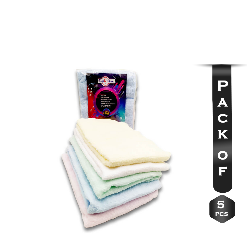 Pack of 5 Pcs Cotton Face And Hand Towel - Ft-9371 