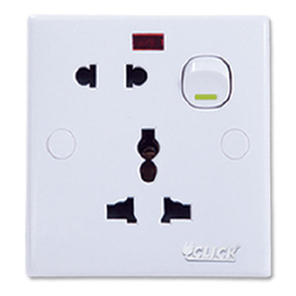 Click Multi Socket And Switch White