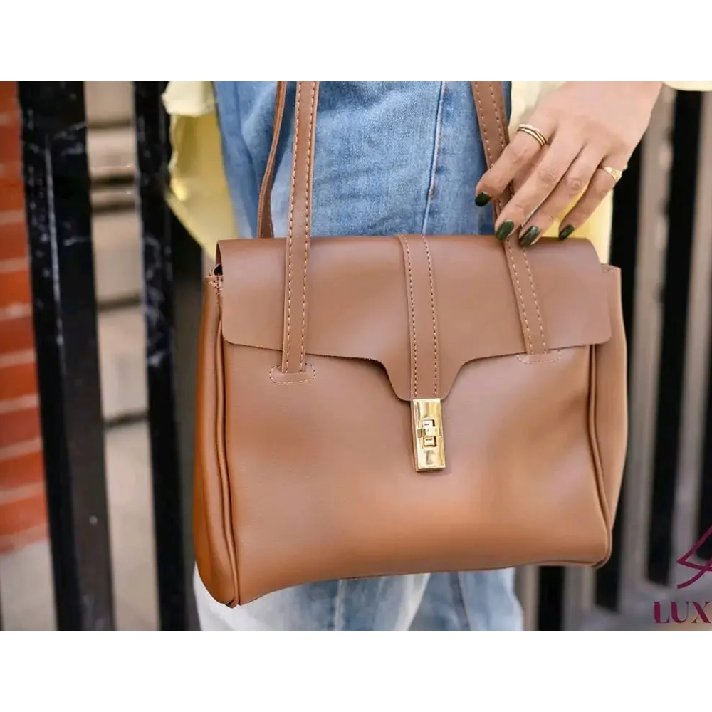 Single Shoulder Portable Tote Bag For Women - Chocolate - SF-051