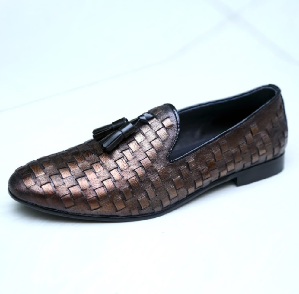 PU Leather Loafer Shoes for Men - Gold - A06