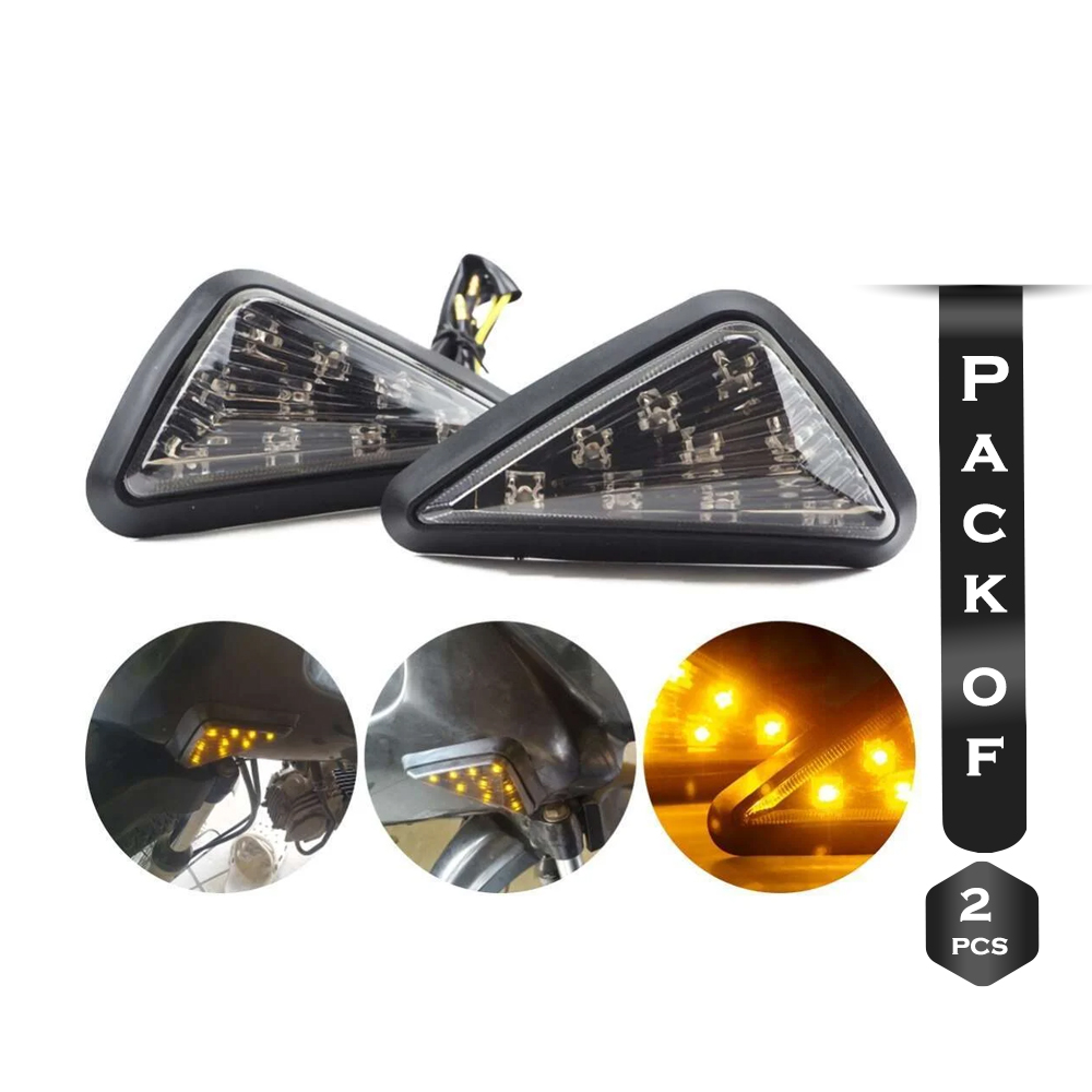 Universal Motorcycle LED Body Indicator Blinker Light - Triangle