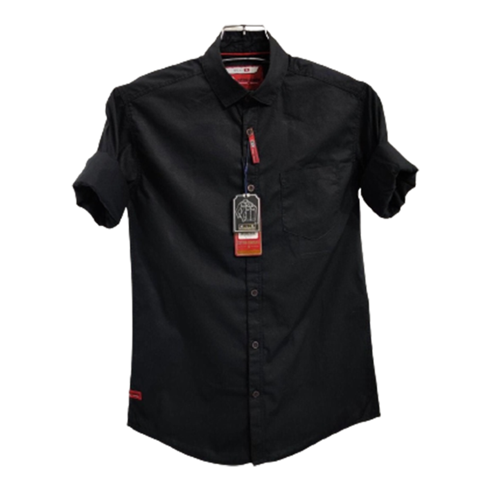 Oxford Cotton Full Sleeve Shirt For Men - Black - OP74