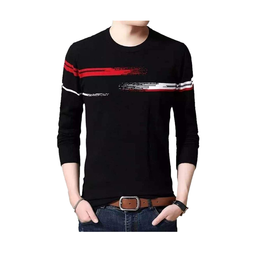 Full Sleeve Casual T Shirt For Men - TSH-21 - Black