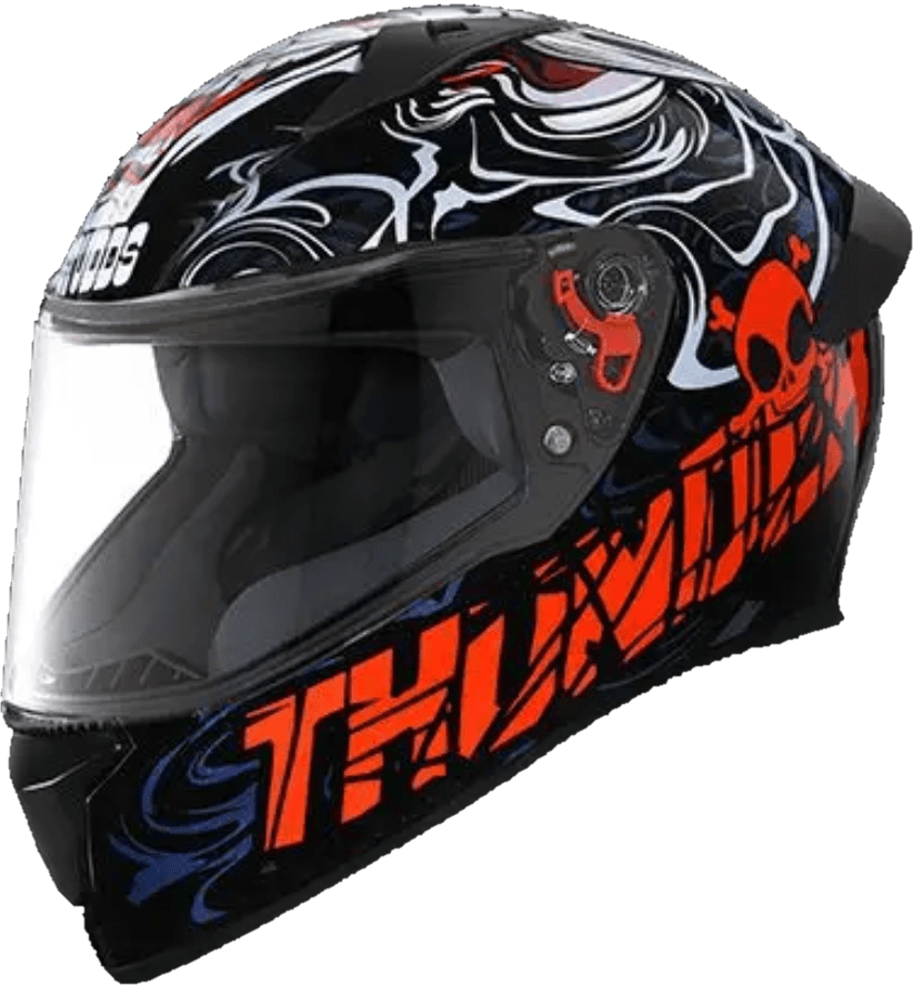 STUDDS Thunder Full Face Bike Helmet - Black and Red