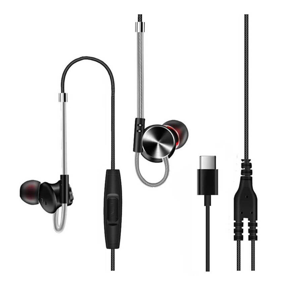 QKZ DM10 Type C Zinc Alloy Metal Earphone Black