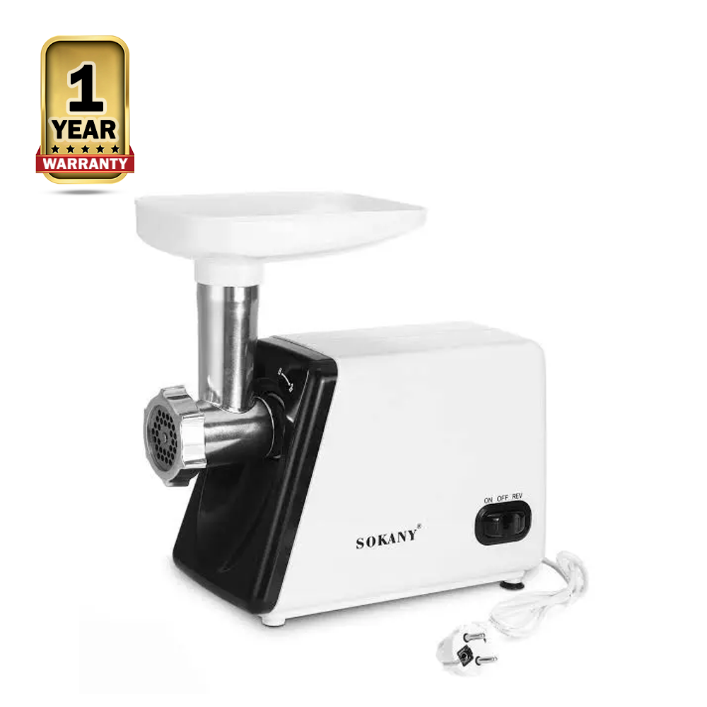 Sokany SK-312 Stainless Steel Meat Grinder - 2500 Watts - White and Black 