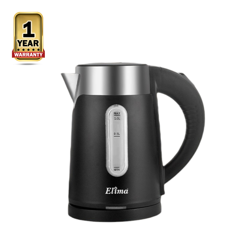 Elima EMK-100s Plastic Electric Kettle - 1 Liter - Black