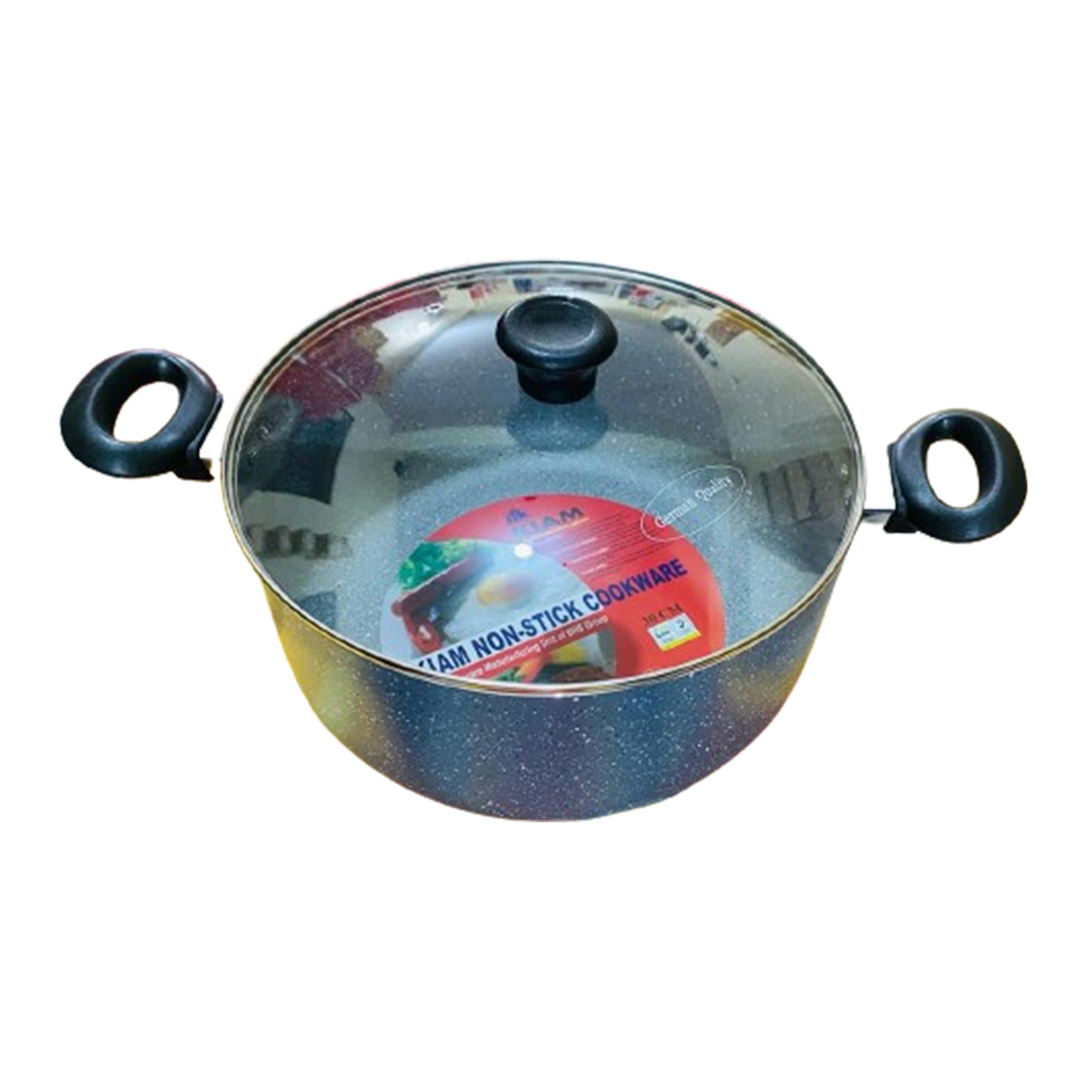 Kiam Aluminum Casserole With Glass Lid - 28cm