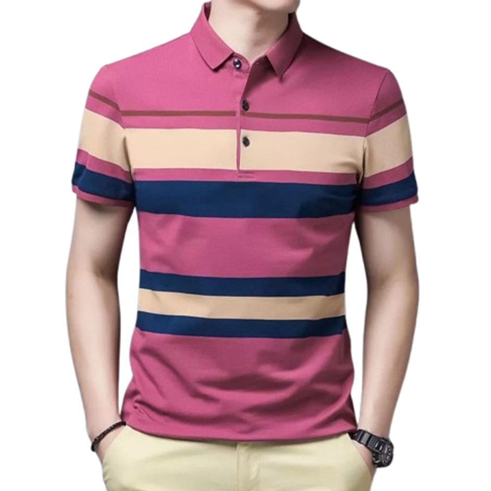 PP Jersey Half Sleeve Polo For Men - Multicolor - PT-D10