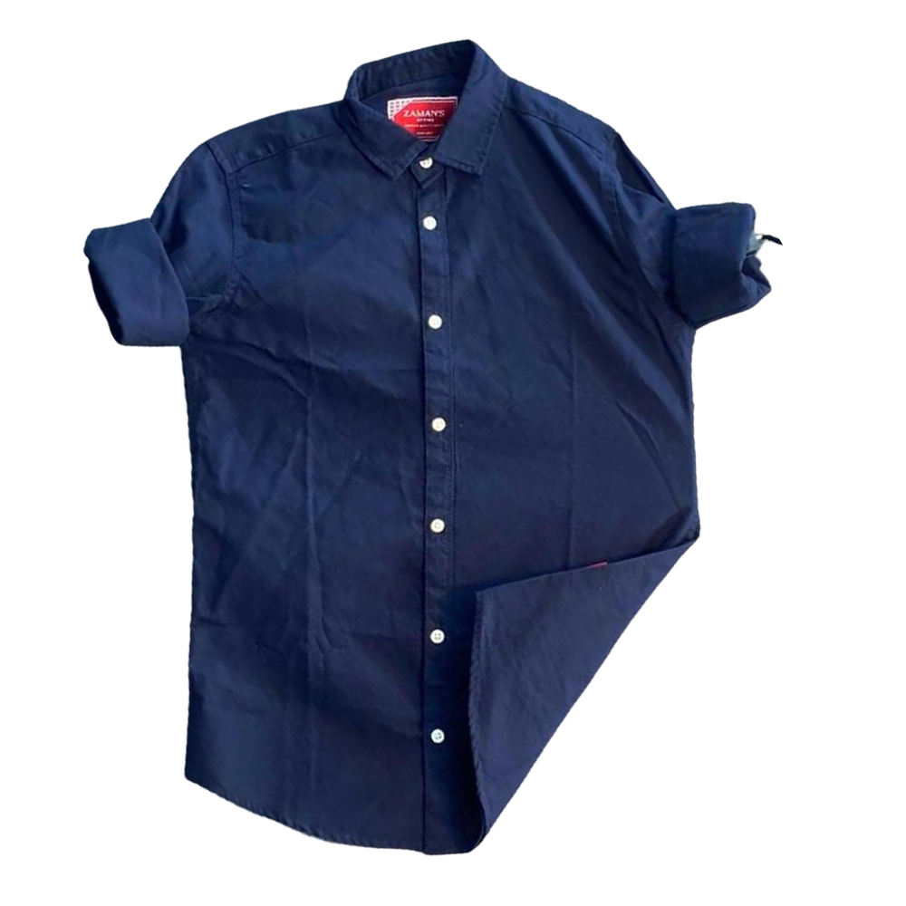 Cotton Full Sleeve Formal Shirt For Men - SRT-5017 - Navy Blue