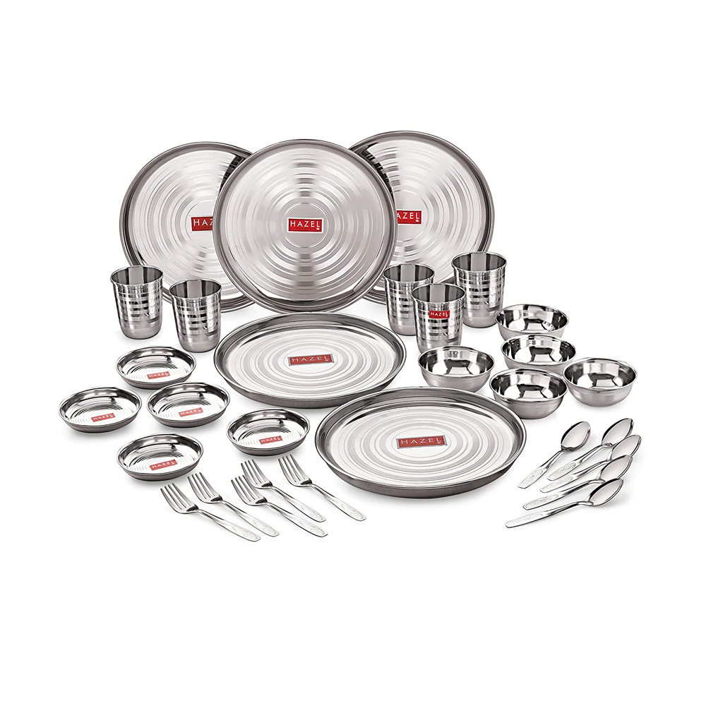 Set of 30 Pcs Stainless Steel Dinner Set - Silver