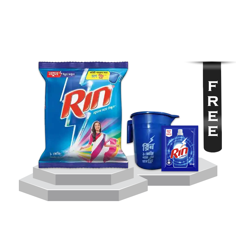 Buy Rin Advanced Detergent Powder - 1Kg Get Rin Washing Liquid - 35ml And Mug Free