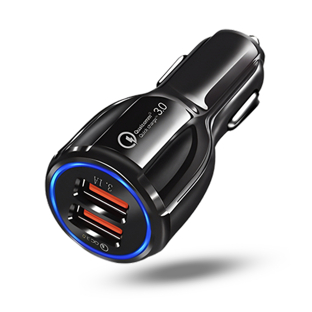 Geeoo C11 18W QC3 Dual Port Car Charger - Black