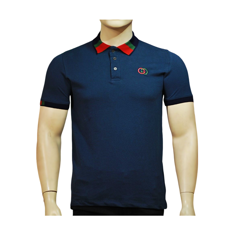 Half Sleeve Cotton Polo Shirt for Men 732 - Navy Blue