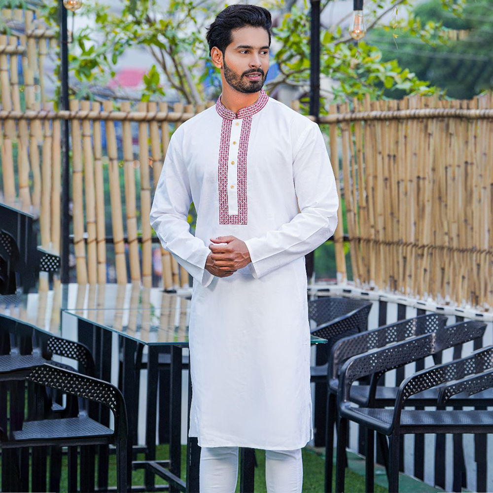 Cotton Panjabi For Men - RS-01 - White