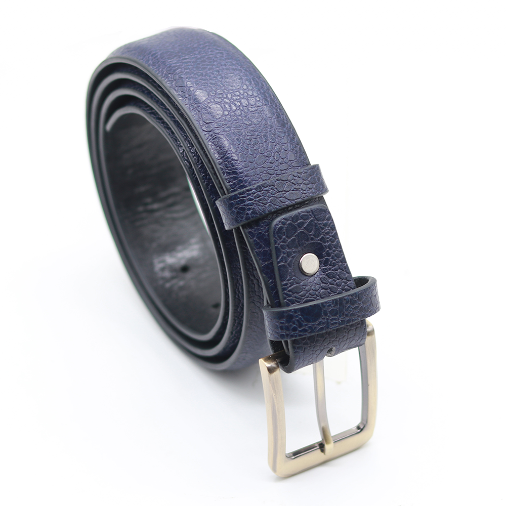 Zays Leather Belt for Men - Navy Blue - BLN03