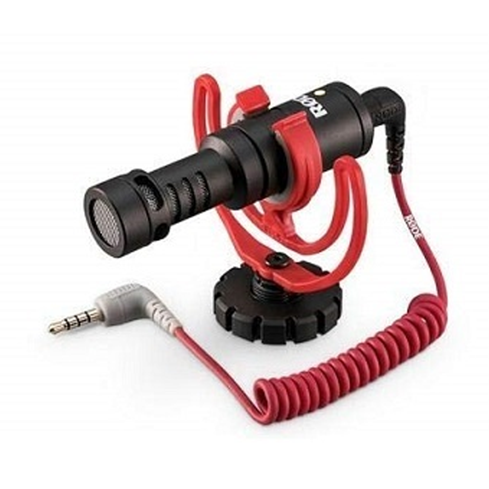 Rode VideoMicro Compact On-Camera Shotgun Microphone with Rycote Lyre Shock Mount - Black and Red