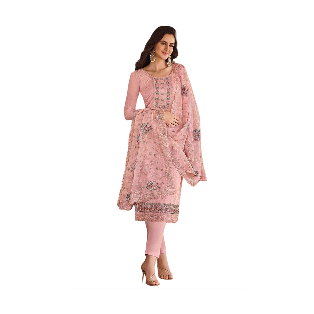 Pakistani Designed Gorgeous Party Wear - SK -318A - Pink