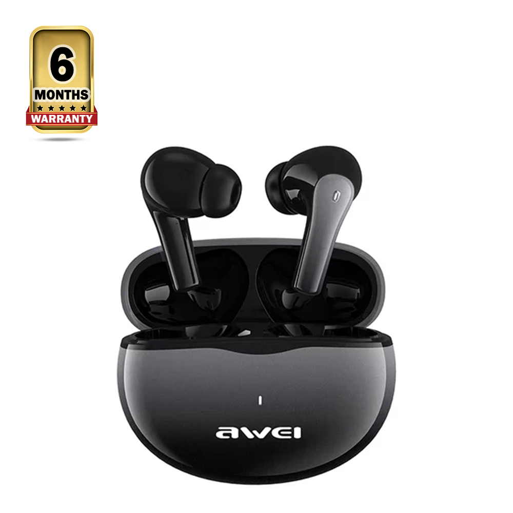 Awei T62 4 Mic ENC Earphones Bluetooth Earbuds - Black