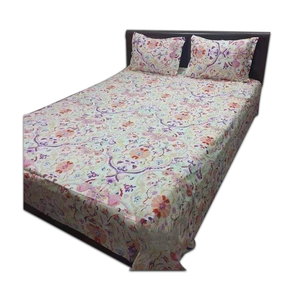 Cotton Bedsheet King Size - Multicolor - NT-88