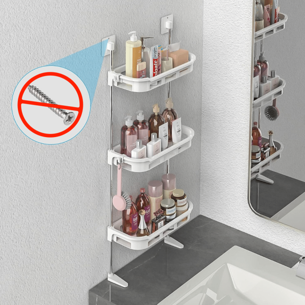Plastic 3 Layer Storage Toilet Tank Top Organizer