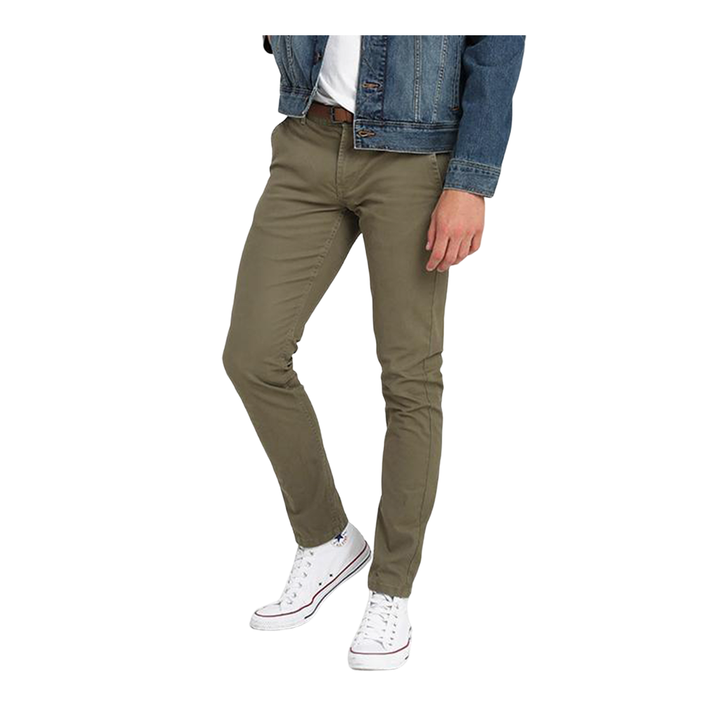 Cotton Chinos Gabardine Pant For Men - Olive - NZ-3154